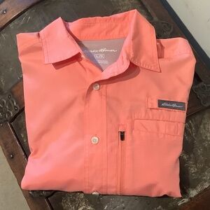 Eddie Bauer Coral Performance Fishing/Outdoors SS shirt Sz L